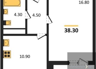 Продам 1-комнатную квартиру, 38.3 м2, Воронеж, улица Пескова, 6, Центральный район