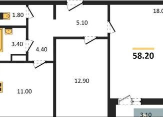 Продажа 2-комнатной квартиры, 58.2 м2, Воронеж, улица Пескова, 6, Центральный район