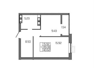 Продаю 1-ком. квартиру, 40.6 м2, Волгоград