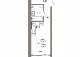 Продается квартира студия, 28.9 м2, Екатеринбург