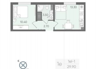 Продам 1-ком. квартиру, 29.9 м2, Санкт-Петербург, метро Гражданский проспект