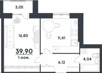 Однокомнатная квартира на продажу, 39.9 м2, Волгоградская область