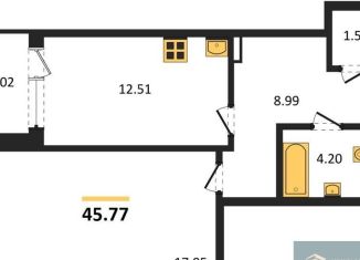 Продаю 1-комнатную квартиру, 45.8 м2, Воронеж, улица 45-й Стрелковой Дивизии, 259/27