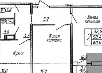 Продается 2-ком. квартира, 60 м2, Воронеж, улица Пескова, 6, Центральный район