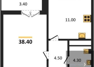 Продаю 1-ком. квартиру, 38.4 м2, Воронеж, улица Пескова, 6, Центральный район