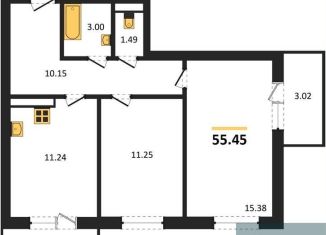 Продается двухкомнатная квартира, 55.4 м2, Воронеж, улица 45-й Стрелковой Дивизии, 259/27, Коминтерновский район