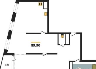 Двухкомнатная квартира на продажу, 89.9 м2, Воронеж, улица Фридриха Энгельса, 88