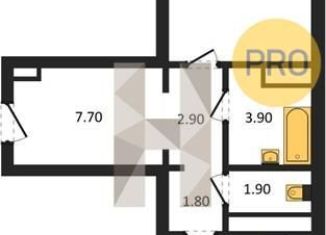 Продам 1-ком. квартиру, 47.9 м2, Воронеж, улица Пескова, 6