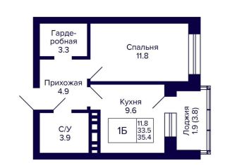 Продажа 1-ком. квартиры, 35.4 м2, Новосибирская область