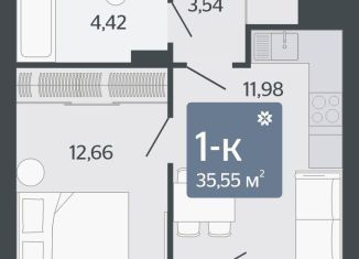 Продам однокомнатную квартиру, 35.6 м2, Екатеринбург, Короткий переулок, 1