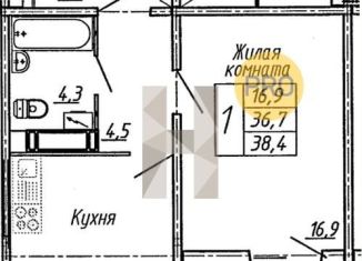 Продажа 1-комнатной квартиры, 38.4 м2, Воронеж, улица Пескова, 6