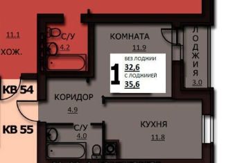 Продам 1-ком. квартиру, 33.6 м2, Иваново, улица Куликова, 8