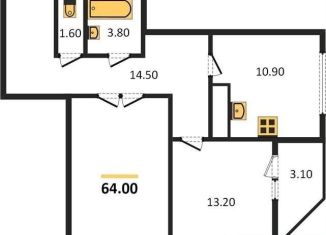 Продам 2-комнатную квартиру, 64 м2, Воронеж, Краснознамённая улица, 57/4