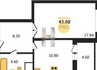 Продается 1-ком. квартира, 43.6 м2, Воронеж, ЖК Высота, Краснознамённая улица, 57/5