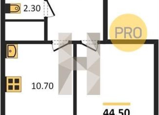 Продам 1-ком. квартиру, 44.5 м2, Воронеж, ЖК Высота, Краснознамённая улица, 57/4