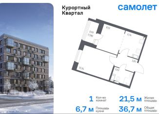 Продажа 1-ком. квартиры, 36.7 м2, посёлок Песочный, Садовая улица, 77