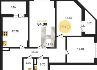 Продается 3-ком. квартира, 84 м2, Воронеж, Краснознамённая улица, 57/5, ЖК Высота
