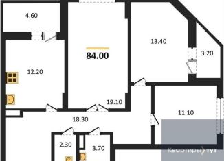 Продается 3-ком. квартира, 84 м2, Воронеж, Краснознамённая улица, 57/5, ЖК Высота