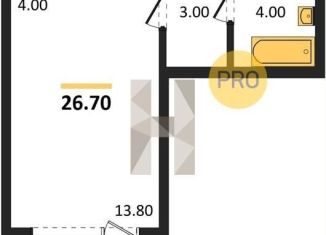 Продается квартира студия, 26.7 м2, Новосибирск, улица Связистов, 13/2