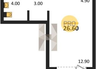 Продам квартиру студию, 26.6 м2, Новосибирск, метро Площадь Гарина-Михайловского