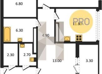 Продажа двухкомнатной квартиры, 93.1 м2, Воронеж, Краснознамённая улица, 57/4, Ленинский район