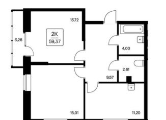 Продажа 2-ком. квартиры, 59.4 м2, Новосибирск, метро Заельцовская