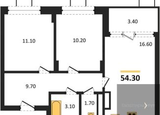 Продаю двухкомнатную квартиру, 54.3 м2, Воронеж, Железнодорожный район