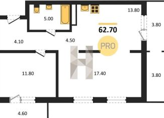 Продается 2-ком. квартира, 62.7 м2, Новосибирск, метро Студенческая, улица Связистов, 13/2