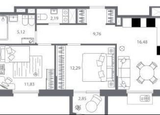 Продажа 2-комнатной квартиры, 58.5 м2, Санкт-Петербург, Калининский район