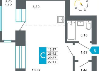 Продам квартиру студию, 27.1 м2, Забайкальский край, Нерчинско-Заводская улица, 6/9