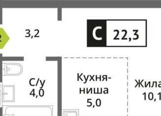 Продажа квартиры студии, 22.3 м2, поселок Светлые Горы, жилой комплекс Смарт Квартал Лесная Отрада, к4