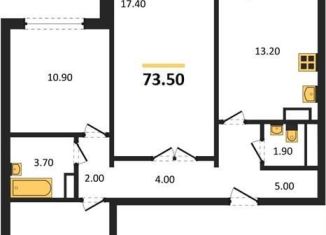 Продается 3-комнатная квартира, 73.5 м2, Воронеж, улица Полковника Богомолова, 1