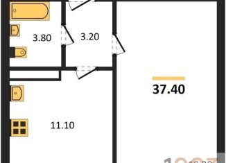 Продаю 1-комнатную квартиру, 37.4 м2, село Ямное, улица Генерала Черткова, 1