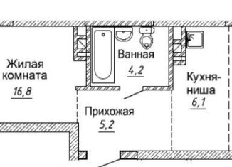 2-комнатная квартира на продажу, 49.3 м2, Новосибирск, метро Берёзовая роща, улица Фрунзе, 220