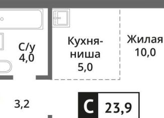 Квартира на продажу студия, 23.9 м2, поселок Светлые Горы, жилой комплекс Смарт Квартал Лесная Отрада, к4