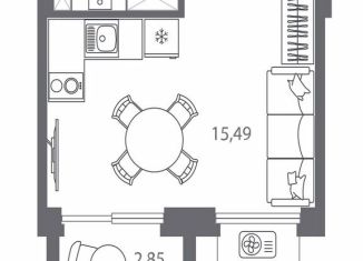 Продажа квартиры студии, 23.9 м2, Санкт-Петербург, метро Лесная