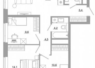 Продажа 3-комнатной квартиры, 71.8 м2, Екатеринбург, метро Ботаническая