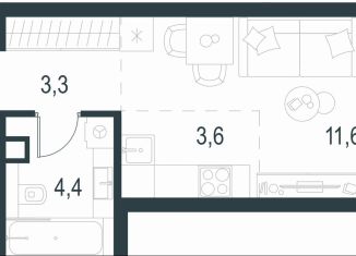 Продам квартиру студию, 22.9 м2, Москва, метро Мичуринский проспект, жилой комплекс Левел Мичуринский, к3