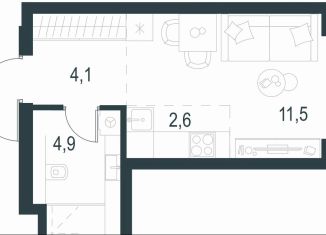 Продается квартира студия, 23.1 м2, Москва, район Очаково-Матвеевское, жилой комплекс Левел Мичуринский, к3