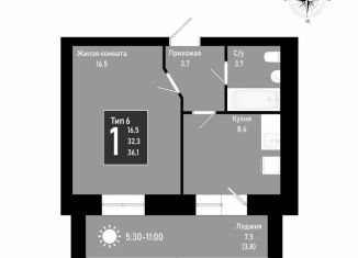 Продаю 1-ком. квартиру, 36.1 м2, Сыктывкар