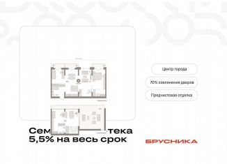 Трехкомнатная квартира на продажу, 179.9 м2, Тюмень, Центральный округ, Причальная улица, 7