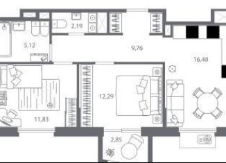 Продажа 2-ком. квартиры, 58.5 м2, Санкт-Петербург, Калининский район