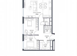 Продаю 3-комнатную квартиру, 65.6 м2, Москва, ВАО