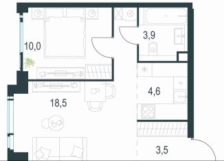 Продам 1-комнатную квартиру, 40.5 м2, Москва, метро Мичуринский проспект, жилой комплекс Левел Мичуринский, к1