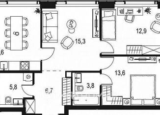 Продается 3-ком. квартира, 71.7 м2, Москва, метро Мичуринский проспект, улица Лобачевского