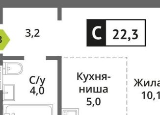 Квартира на продажу студия, 22.3 м2, поселок Светлые Горы, жилой комплекс Смарт Квартал Лесная Отрада, к4