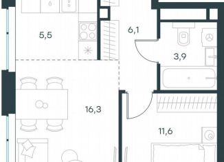 Продается 1-ком. квартира, 43.4 м2, Москва, метро Мичуринский проспект