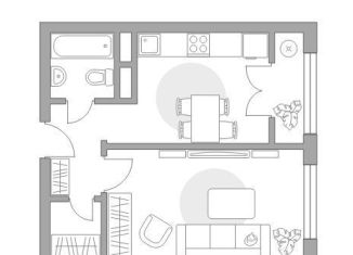 Продам 1-комнатную квартиру, 34.7 м2, деревня Глухово