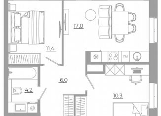 Продается 2-комнатная квартира, 49 м2, Екатеринбург