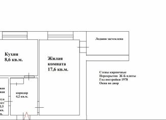 Продам 1-комнатную квартиру, 34.4 м2, Волгоград, улица Маршала Ерёменко, Краснооктябрьский район